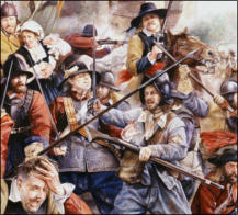 Artist's impression of a battle scene 17th Century