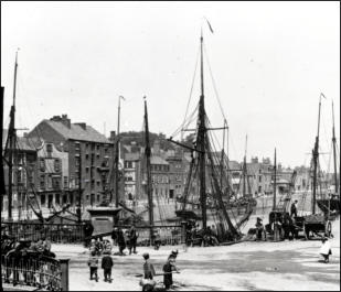 Image of moored ships in port